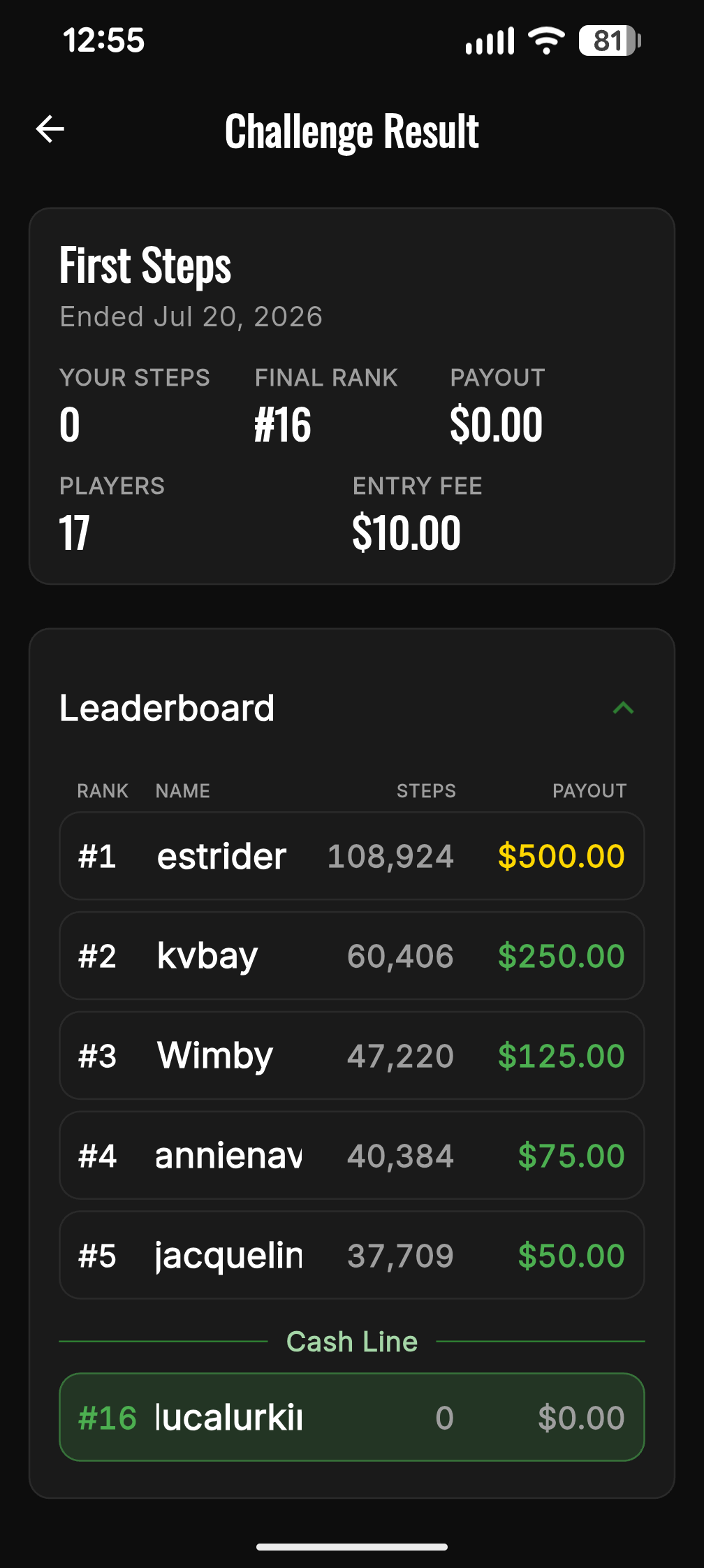 Moneystep Beta 1 Leaderboard